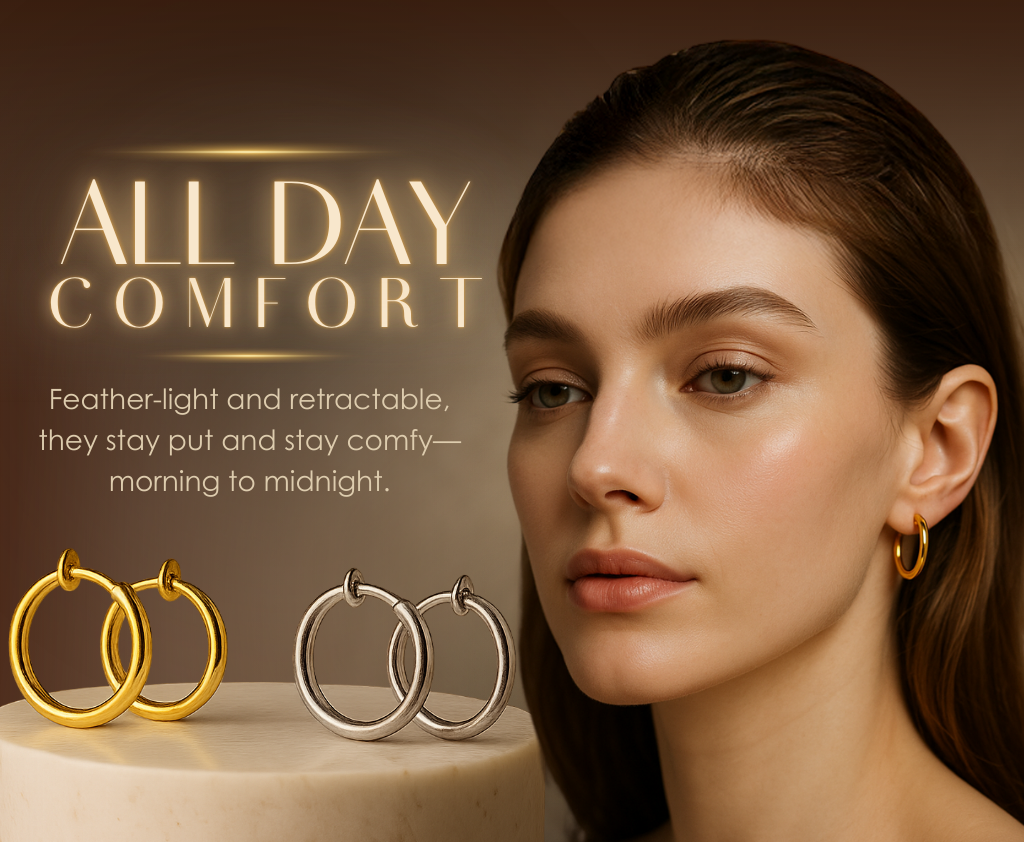 Orlina Comfort Earrings | Retractable, Hypoallergenic 1
