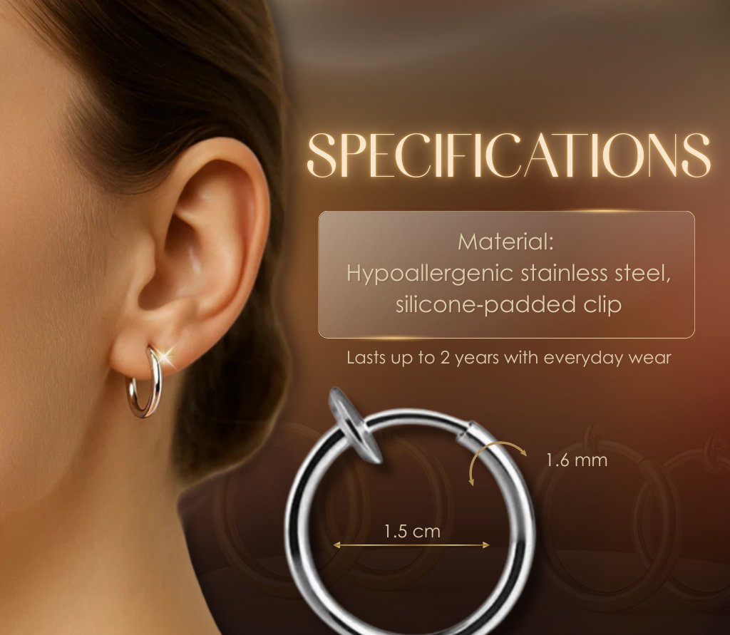 Orlina Comfort Earrings | Retractable, Hypoallergenic 3