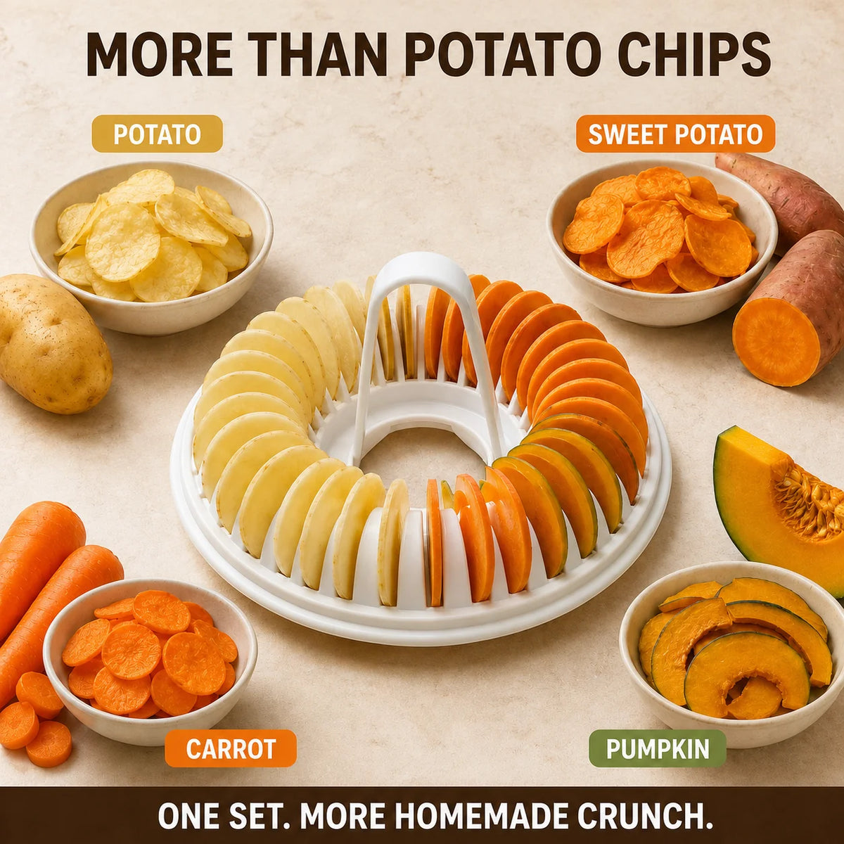 Pavo Chip Maker | Oil-Free, Includes Slicer Bowl Set 0