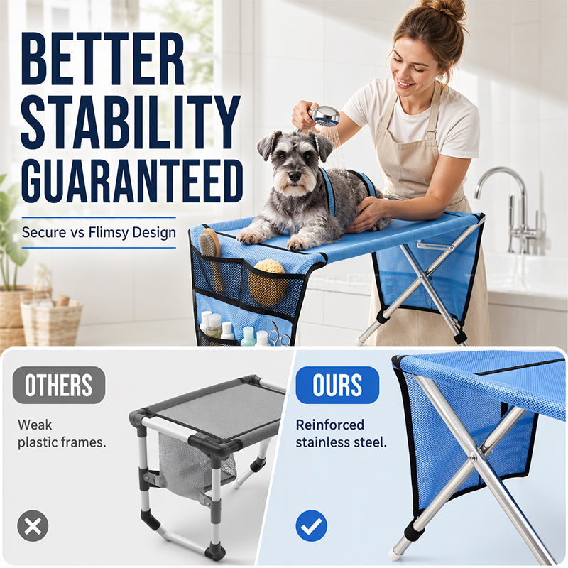 Pavo Pet Grooming Bed | 2-in-1 Foldable, Breathable Support 4