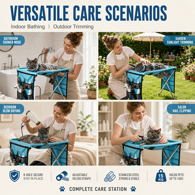 Pavo Pet Grooming Bed | 2-in-1 Foldable, Breathable Support 5