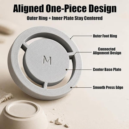 Pavo Pottery Tool | Multi-Size Clay Foot Ring Template for Trimming 4