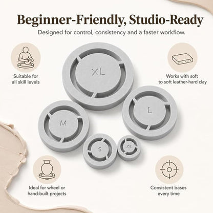 Pavo Pottery Tool | Multi-Size Clay Foot Ring Template for Trimming 5