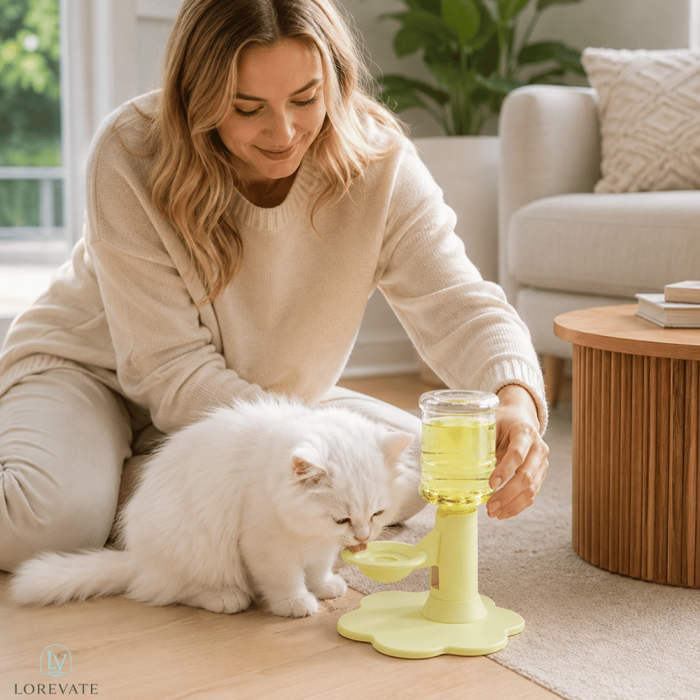 Pawtastic Cat Water Dispenser | Gravity-Fed, Leak-Proof 650 ml 1