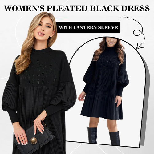 Black Dress With Lantern Sleeve