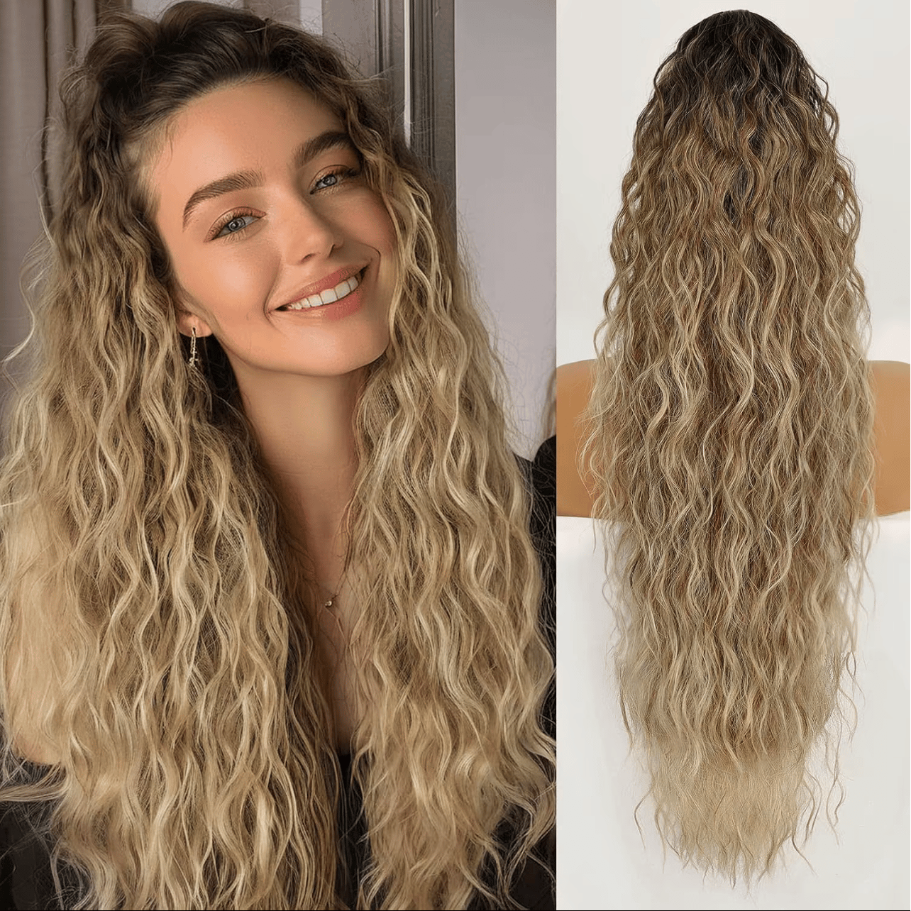 Ponytail Bliss Hair Extensions | Clip-On, 26 Inches Synthetic Fiber 12