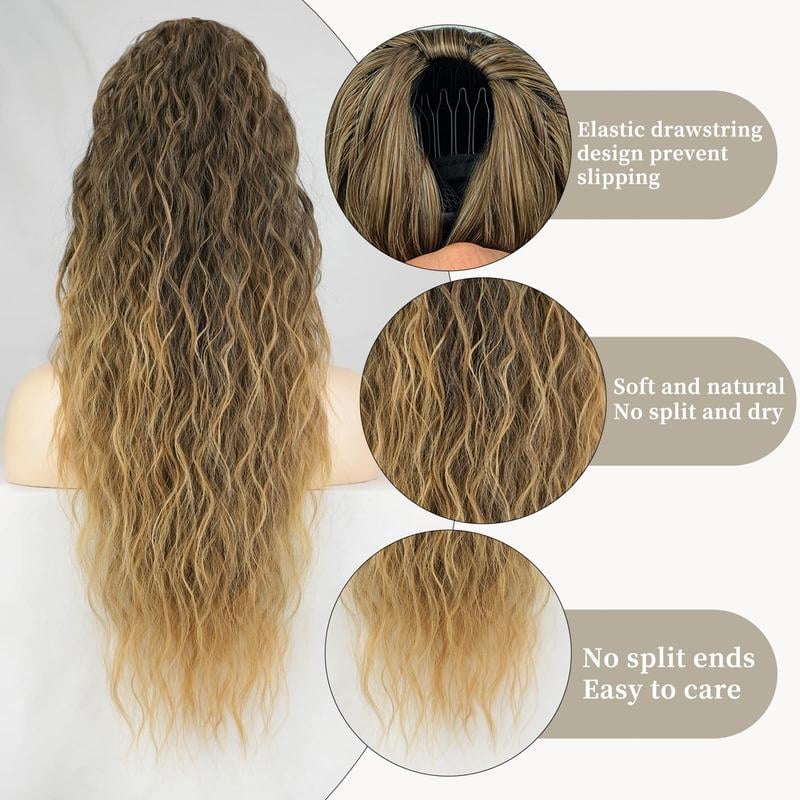 Ponytail Bliss Hair Extensions | Clip-On, 26 Inches Synthetic Fiber 2