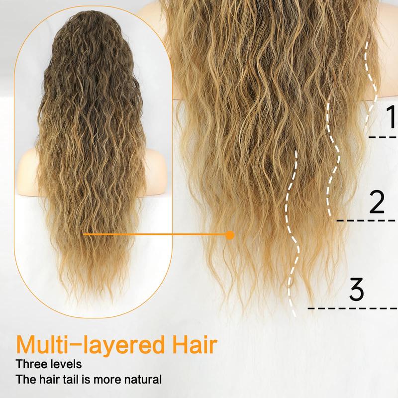 Ponytail Bliss Hair Extensions | Clip-On, 26 Inches Synthetic Fiber 3