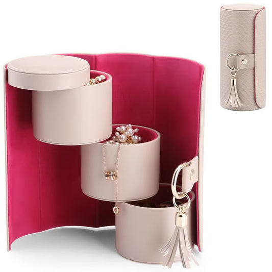 Pura Jewelry Box | Multi-Layer Travel Jewelry Organizer, Portable PU Leather Design 0