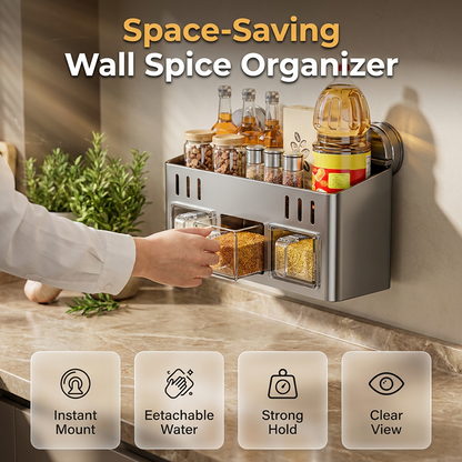 Pura Spice Rack | Wall-Mounted, No-Drill Organizer 1