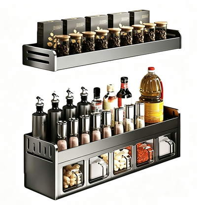 Pura Spice Rack | Wall-Mounted, No-Drill Organizer 13