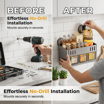 Pura Spice Rack | Wall-Mounted, No-Drill Organizer 2