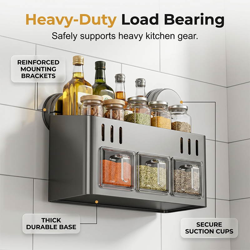 Pura Spice Rack | Wall-Mounted, No-Drill Organizer 5