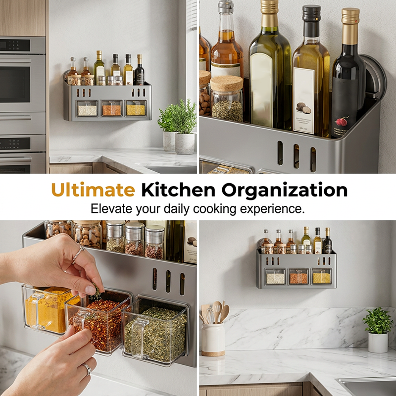 Pura Spice Rack | Wall-Mounted, No-Drill Organizer 8