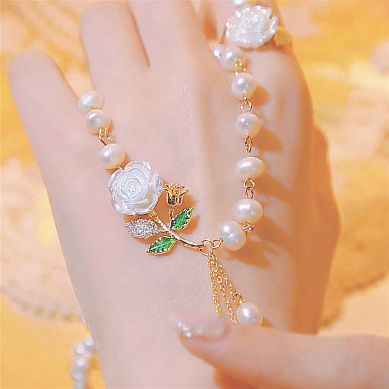 Raya Pearl Necklace | Adjustable Alloy with Zircon Accents 2