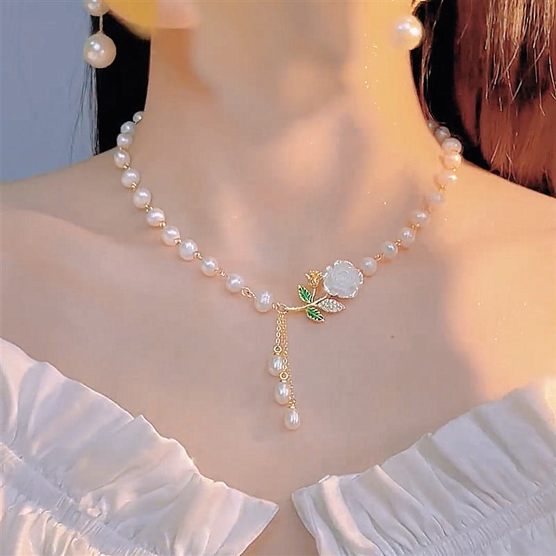 Raya Pearl Necklace | Adjustable Alloy with Zircon Accents 3