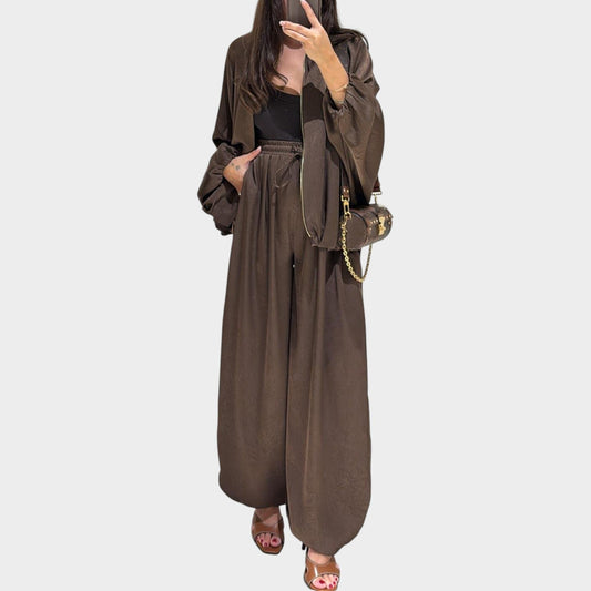Rela Luxe Set | Flowy Outer Layer, Wide-Leg Trousers 0