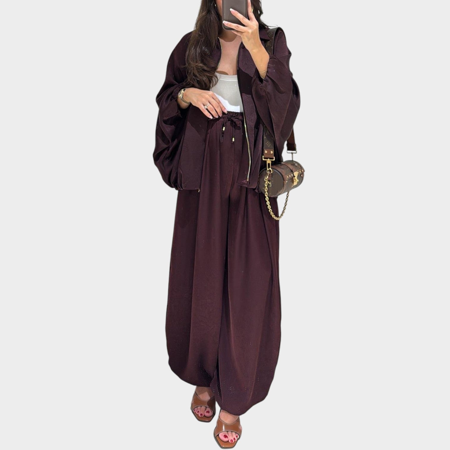 Rela Luxe Set | Flowy Outer Layer, Wide-Leg Trousers 3