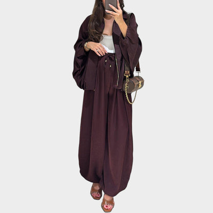 Rela Luxe Set | Flowy Outer Layer, Wide-Leg Trousers 3