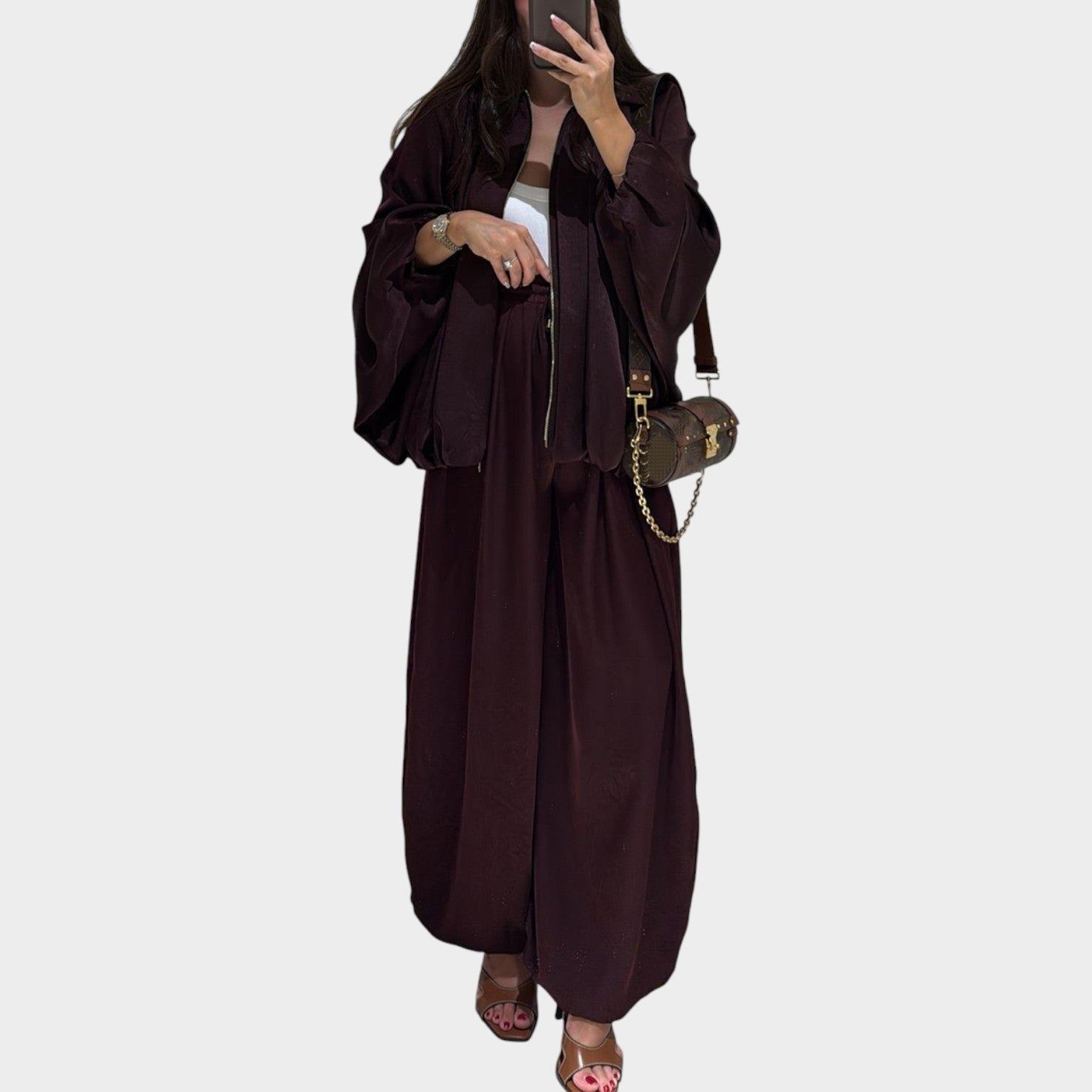 Rela Luxe Set | Flowy Outer Layer, Wide-Leg Trousers 4