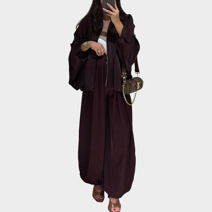 Rela Luxe Set | Flowy Outer Layer, Wide-Leg Trousers 4