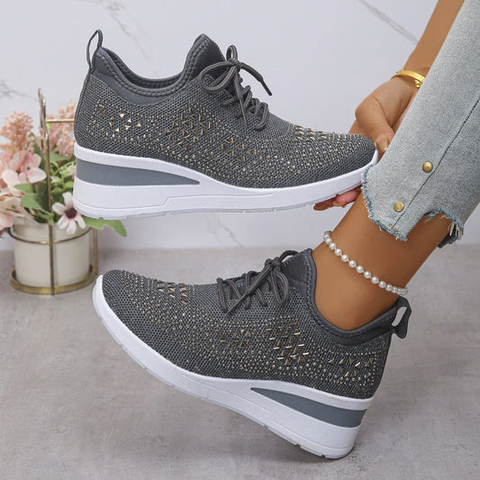 Rhea Mesh Sneakers | Rhinestone-Embellished, Breathable Comfort 0