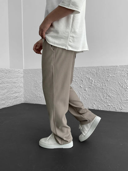 Ridge Wide Leg Pants Women | Heavyweight Vertical Rib Knit, Stretch Waist 1