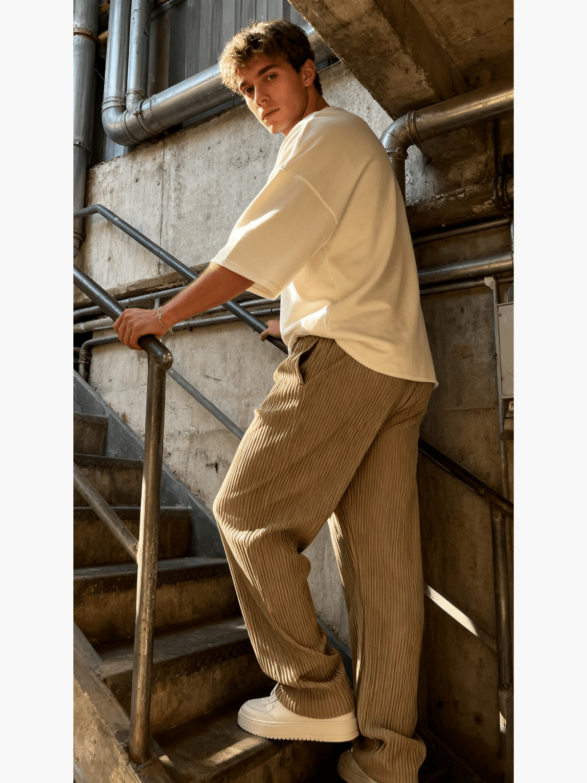 Ridge Wide Leg Pants Women | Heavyweight Vertical Rib Knit, Stretch Waist 2
