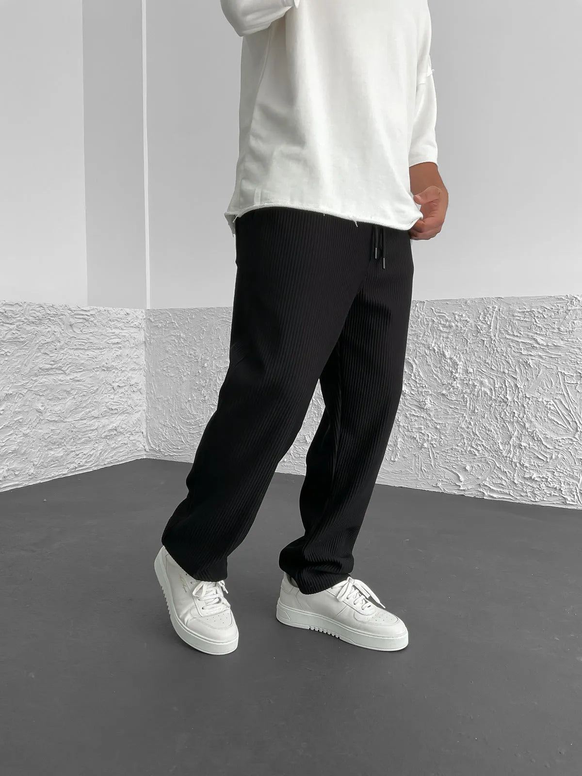 Ridge Wide Leg Pants Women | Heavyweight Vertical Rib Knit, Stretch Waist 4
