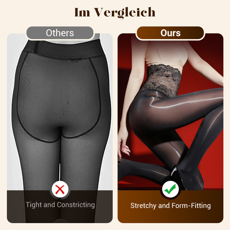 Rosa Lace Stockings Set | 8D Oil-Sheen Fabric, High-Waist Design 2