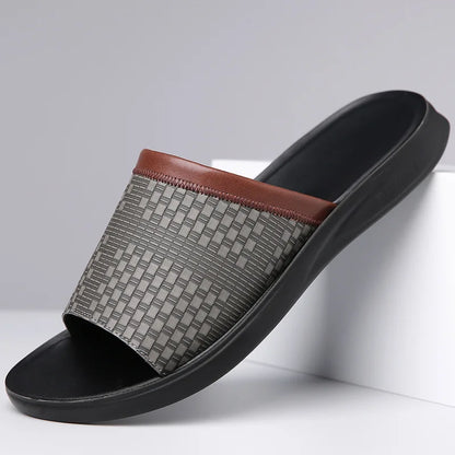 Liora — Woven Leather Sandals with Cushioned Comfort and Grip