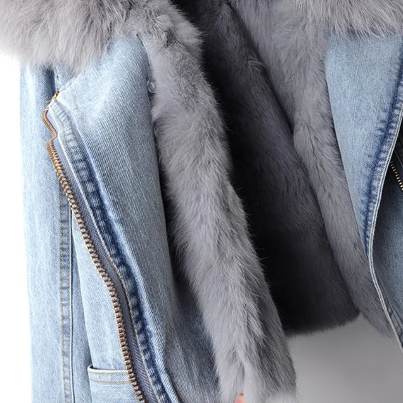 Women's Alessa Fur Denim Jacket