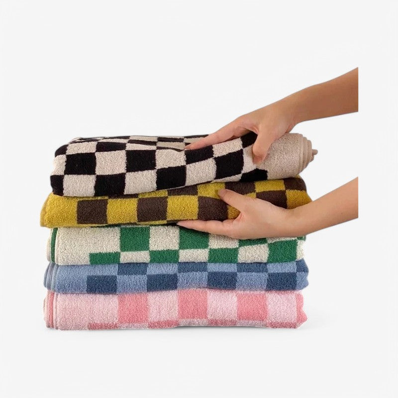 Vellora — Prosoape din Bumbac Organic cu Carouri Buffalo, Absorbție Moale