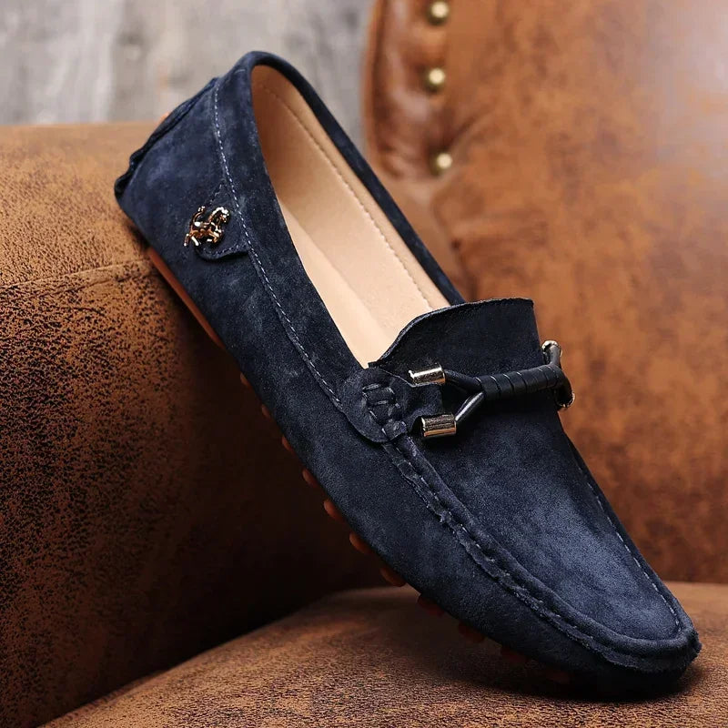 Velaro — Premium Suede Loafers with Cushioned Comfort and Metallic Accents