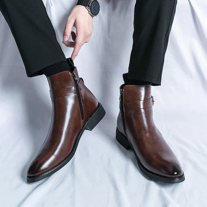 Deniro Genuine Leather Chelsea Boots