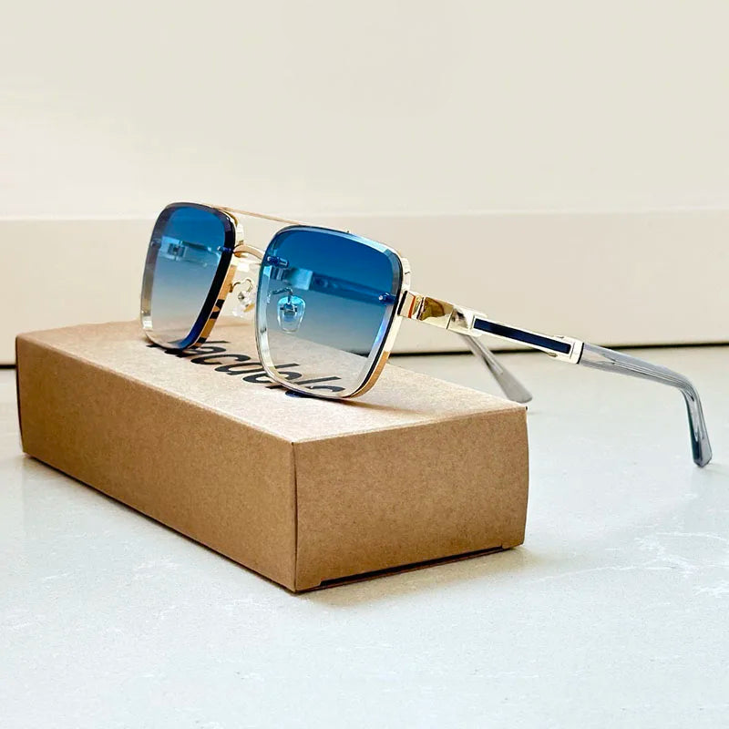 Kaelen — Gold Titanium Retro Sunglasses with UV400 Protection