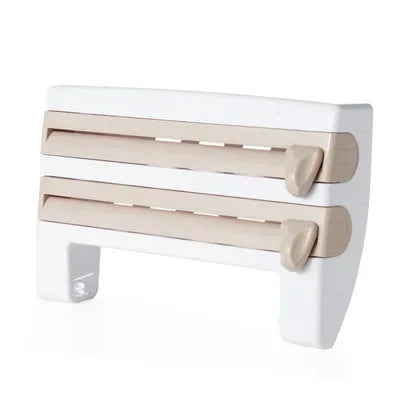 VelaWrap Organizer — Wall-Mounted Kitchen Wrap Dispenser with Spice Rack