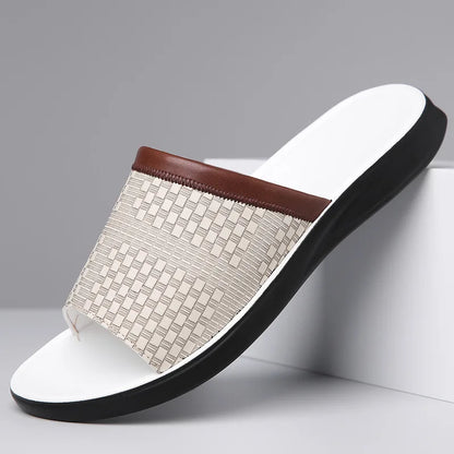 Liora — Woven Leather Sandals with Cushioned Comfort and Grip