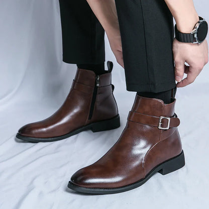 Deniro Genuine Leather Chelsea Boots