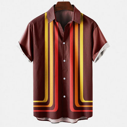 Halen — Breathable Linen Summer Shirt with Retro Vertical Stripes
