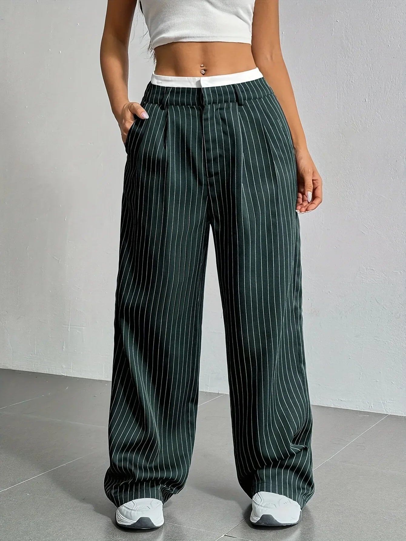 PinstripePower™ — Sculpt Your Curves and Command Every Room with Effortless Style