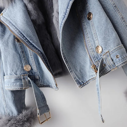 Women's Alessa Fur Denim Jacket