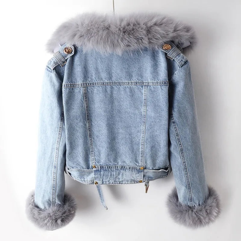 Women's Alessa Fur Denim Jacket