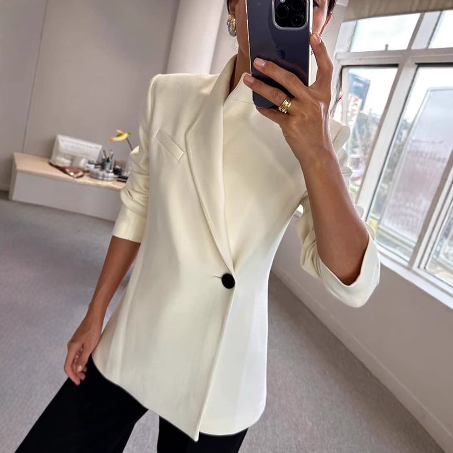 Satin Chic Blazer | Lockere Passform, Reverskragen