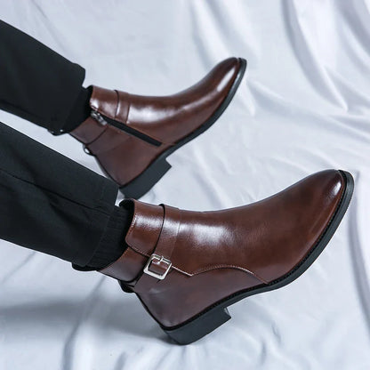 Deniro Genuine Leather Chelsea Boots