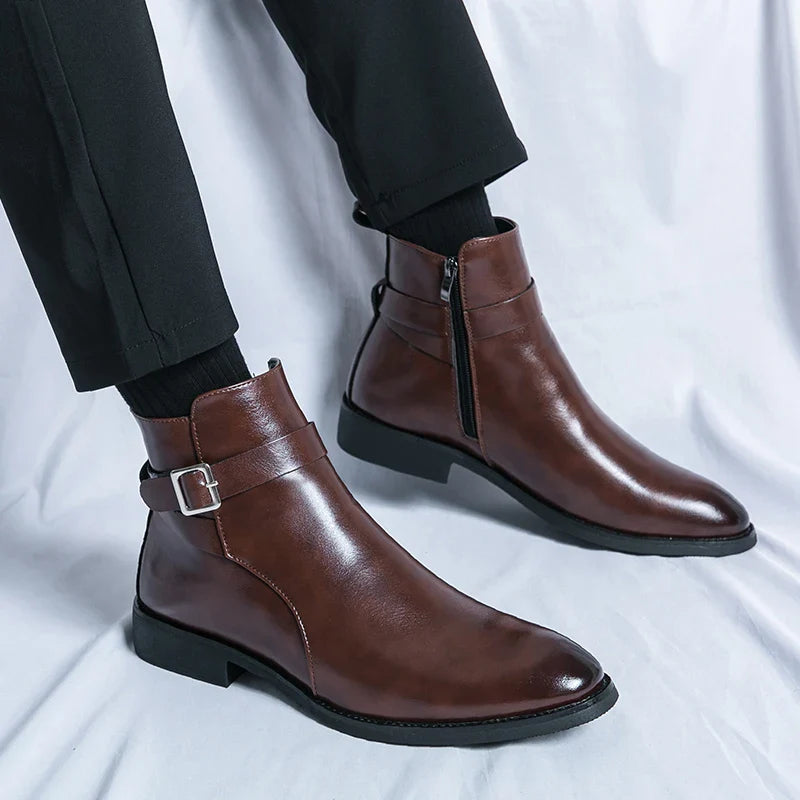 Deniro Genuine Leather Chelsea Boots