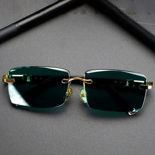 Ochelari de soare fără ramă cu model tartarugă