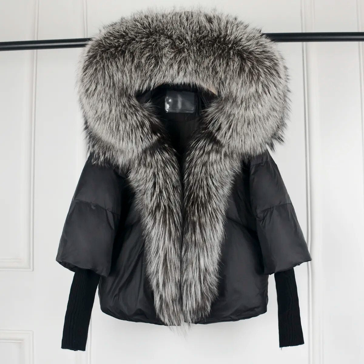 Elian Steppjacke — Warmer Weißer Entendaunenmantel mit Lockerer Passform