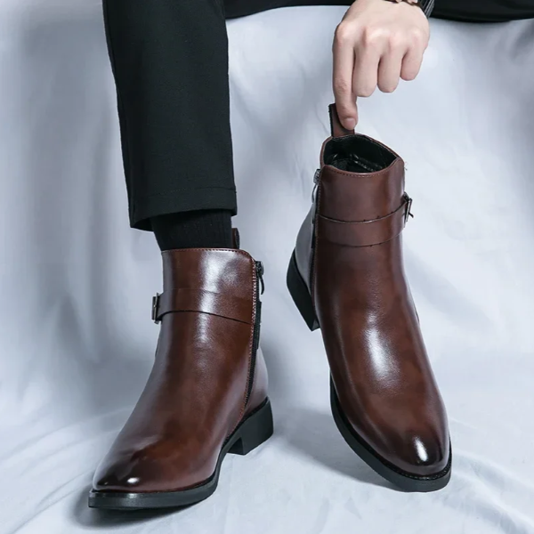 Deniro Genuine Leather Chelsea Boots