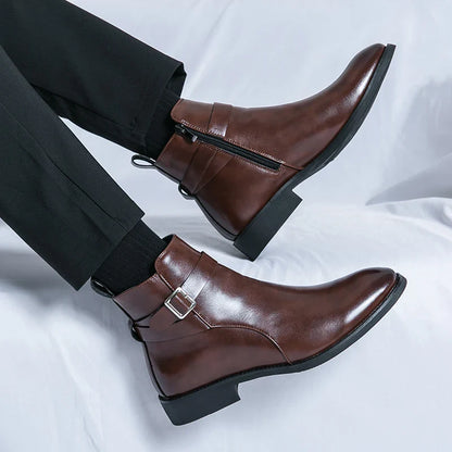 Deniro Genuine Leather Chelsea Boots